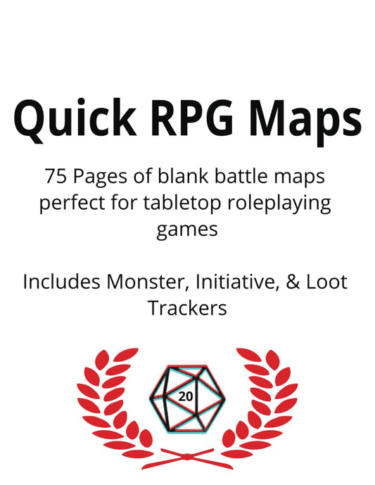 Quick RPG Maps: 75 Pages of Blank Battle Maps Perfect for Tabletop Roleplaying Games - Includes Monster, Initiative, and Loot Trackers - Tear Out Pages