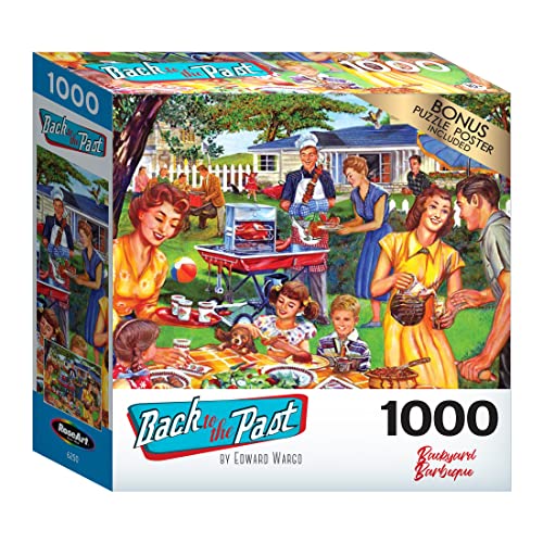 RoseArt - Back to The Past - Backyard BBQ - 1000 Piece Jigsaw Puzzle for Adults - style: Backyard BBQ