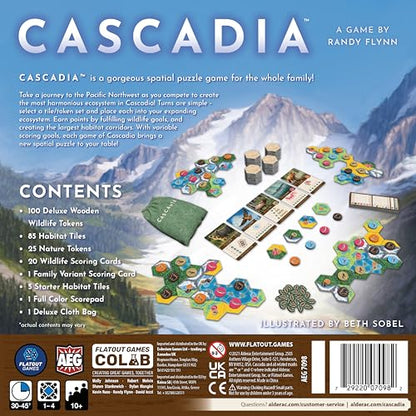 Cascadia, Award-Winning Cozy Nature Board Game Set in the Pacific Northwest | 1-4 Players, Ages 10+, 30-45 Mins, Relaxing Tile-Laying