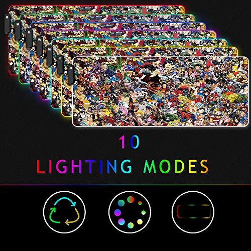 RGB Mouse Pad, Imegny Large Extended Soft Led Mouse Mat with Different Lighting Modes, 900 x 400mm / 35.4 * 15.7Inch (90x40 rgdajihe003) - color: 90x40 Rgdajihe003