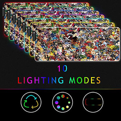 RGB Mouse Pad, Imegny Large Extended Soft Led Mouse Mat with Different Lighting Modes, 900 x 400mm / 35.4 * 15.7Inch (90x40 rgdajihe003) - color: 90x40 Rgdajihe003