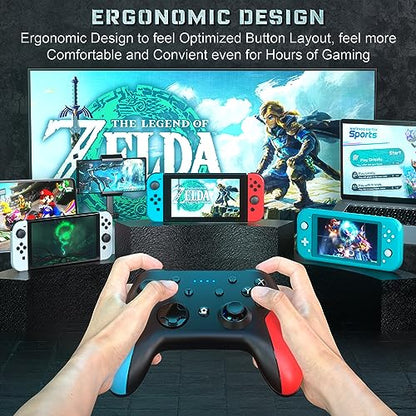 Ponkor Switch Controller, Switch 2 Controller, Wireless Pro Controller Compatible with Nintendo Switch 2/Switch/Lite/Switch OLED/PC Controller for Switch with Wake-up, Turbo Vibration