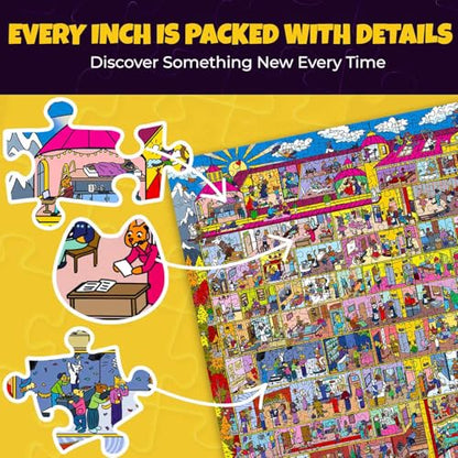 1000 Piece Puzzle for Adults – Jigsaw Puzzles for Adults 1000 Pieces | Hotel Wildeluxe Jigsaw Puzzles – Hidden Secrets & Audio Story – Premium Box Packaging – Extra Fun Challenges - color: Wildeluxe