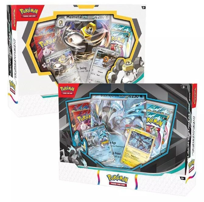 Pokemon TCG Trading Card Game Boxes Black Kyurem ex and Melmetal ex Box 2 Boxes, 4 Packs per Box and 2 Promo Cards with one Oversized Card