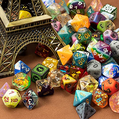 7pcs Random Color DND Dice Set, 7-die Polyhedral D&D Dice for DND RPG Table Games Role Playing Games - color: 7pcs Dice Set Random Color