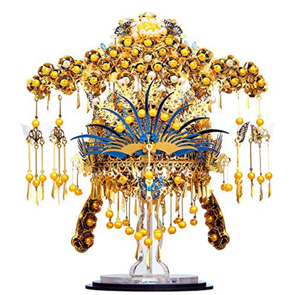 Piececool 3D Puzzles for Adults Metal Model Building DIY Kit-Phoenix Coronet DIY Craft Kits for Teens, Anxiety Relief Puzzle Toys, Great Gift Idea-433 Pcs - style: Classic