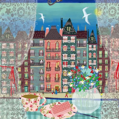 Puzzles for Adults 1024 Pieces, Street Scene by the Window Jigsaw Puzzle with 1:1 HD Poster, Perfect Interlocking No Dust, Stress Relief Ideal Gift for Family Games - color: Street Scene By the Window