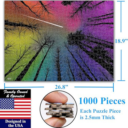 Think2Master Hard Impossible Challenging The Enchanted Forest 1000 Pieces Large Format Jigsaw Puzzle for 13+, Teens, Adults & Families. Beautiful Vibrant Gradient Artwork Size: 26.8” X 18.9” - style: Enchanted Forest