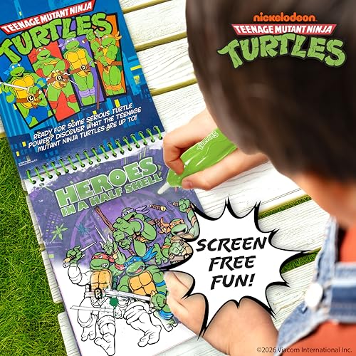 Teenage Mutant Ninja Turtles® Aqua Art, Great Kids Ninja Turtles Toys, TMNT Mess Free Coloring for Toddlers Paint with Water Books for Kids, Toddler Car Activities & Travel Toys, Water Painting Book - style: Teenage Mutant Ninja Turtles