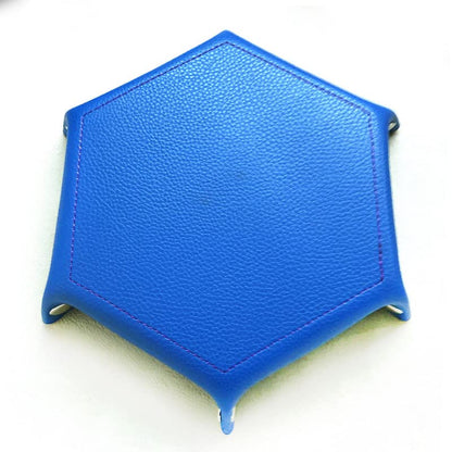 Bescon Hexagon Folding PU Leather and Velvet Dice Tray, Portable Dice Holder for DND, RPG, MTG Dice Gaming D&D and Other Table Games, Purple&Rose - color: Purple&rose