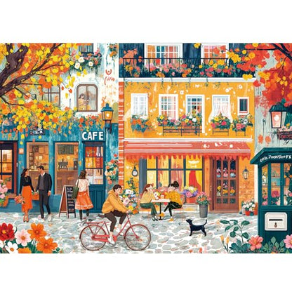 Puzzles for Adults 1000 Pieces, Romantic Street Scene Jigsaw Puzzle with 1:1 HD Poster, Perfect Interlocking No Dust, Stress Relief Ideal Gift for Family Games - color: Romantic Street Scene