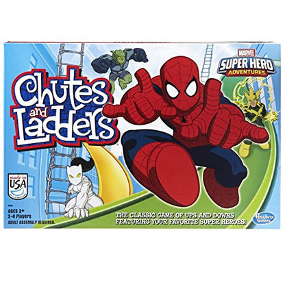 Hasbro Gaming Chutes and Ladders: Marvel Spider-Man Edition Board Game for Kids 2-4 Players, Preschool Games, Easter Gifts for Boys and Girls, Ages 3 and Up (Amazon Exclusive)