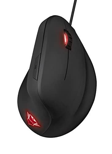 Trust Gaming GXT 144 Rexx Vertical Ergonomic Gaming Mouse, 250-10,000 DPI, 6 Buttons, Black | Ergonomic design prevention against mouse arm / tennis elbow (RSI syndrome), RGB LED lighting, black