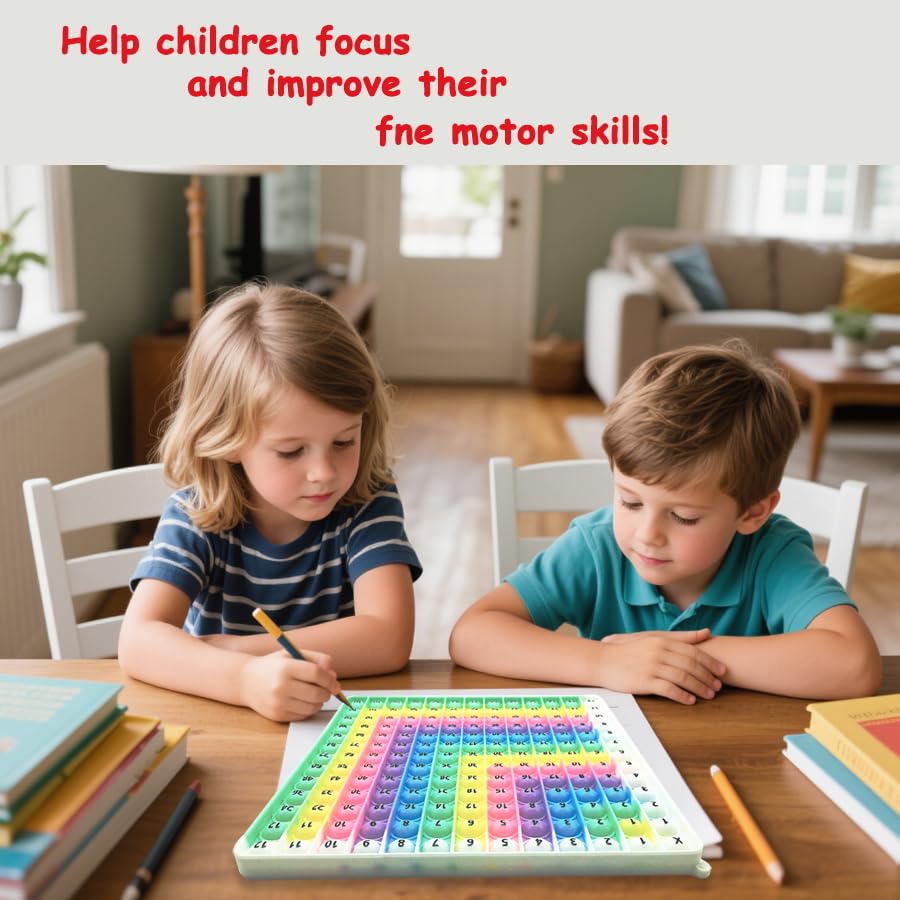 12x12 Multiplication Table Times Table Practice Charts for Kids Flash Cards Board Game Math Fidget Toy pop 12x12 Board Kid (White-Edged Macaron Multiplication) - size: White-edged macaron multiplication
