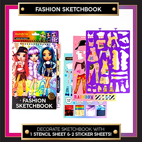 Horizon Group USA Rainbow High Fashion Sketchbook, Color & Create Fashion Looks, Includes Sketchbook, Fun Sleepover Activity, Travel Set, Fashion Design for Kids Ages 6, 7, 8, 9 - style: Fashion Sketchbook