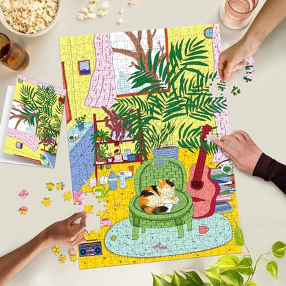 Puzzles for Adults 1000 Pieces, Jigsaw Puzzle for Adults, Fun Challenging Puzzle, Cozy Home Life Puzzles Game, Interlock Perfectly No Dust, Gifts for Easter Mother’s Day - color: Cozy Home Life