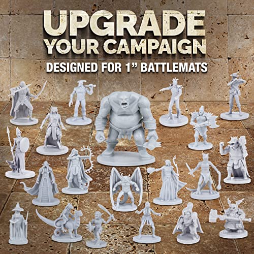 Path Gaming 20‑Piece Unpainted Miniatures Set – 28 mm Fantasy Heroes, Monsters & NPCs for Dungeons & Dragons & Pathfinder