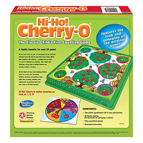 Hi-Ho Cherry-O, Classic Childrens Counting Game, by Winning Moves Games USA | Have Fun & Learn To Count, 2 to 4 Players, Ages 3+