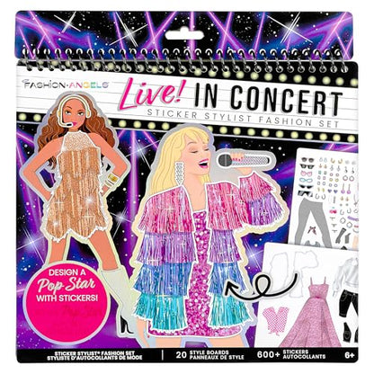 Fashion Angels Live! in Concert Sticker Stylist Fashion Set | Includes Concert Venue Style Boards, Popstar Silhouettes & 600+ Stickers, Ideal Gift for Kids - style: Pop Star