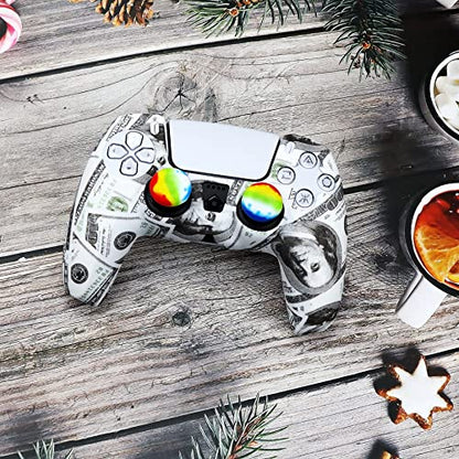 Skin for Xbox Series S/X Ps4 Ps5 Controller, 1pc Anti-Slip Shell Cover Case with 10 Joystick Grips for Playsation 5 Controller Wireless Gamepad (PS5 Controller #16) - color: PS5 controller #16