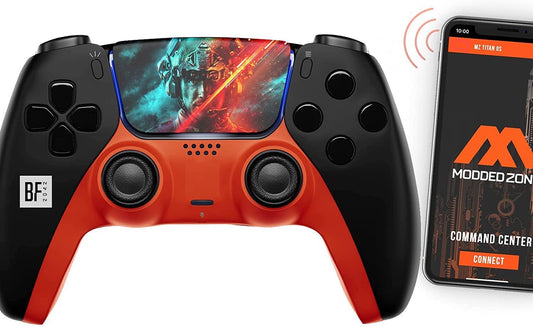 MODDEDZONE BF 2042 Custom Rapid Fire, Anti Recoil, Macros MODDED Controller for PS5 & PC - Unique Smart Mods for ps5 controller controlled by the APP. Best for FPS Games. Enhanced Gaming Experience - color: BF2042