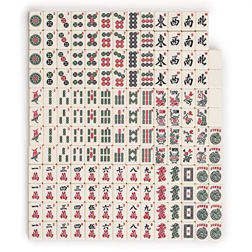 Yellow Mountain Imports American Mahjong Set – The Classic with 166 Tiles, Vintage Rosewood Veneer Case & Mahjong Accessories