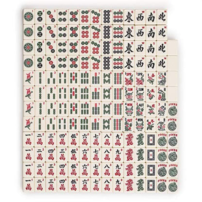 Yellow Mountain Imports American Mahjong Set – The Classic with 166 Tiles, Vintage Rosewood Veneer Case & Mahjong Accessories