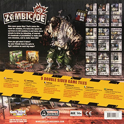 Zombicide: 9 Double Sided Game Tiles - Expand Your Zombie Survival World! Cooperative Strategy Game with Tabletop Miniatures, Ages 14+, 1-6 Players, 1 Hour Playtime, Made by CMON