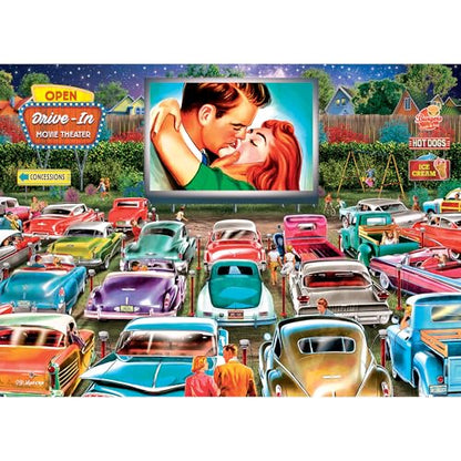RoseArt - Back to The Past - Drive in Date Night - 1000 Piece Jigsaw Puzzle for Adults - style: Drive-In Date Night