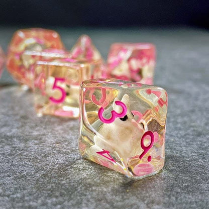 Sage's Portal Animal Familiars Resin DND Dice Set Polyhedral Dice Set for Dungeons and Dragons RPG Pathfinder Tabletop TTRPG (Bunny Familiar)