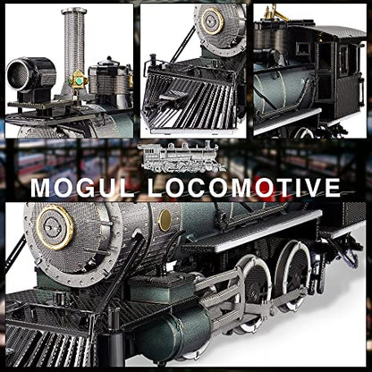 Piececool 3D Puzzle for Adults, Mogul Steam Engine Steamer 3D Metal Model Building Kits Challenging Assembly Hobbies DIY Crafts Kits, Best Birthday Christams Gifts - style: Mogul Steamer