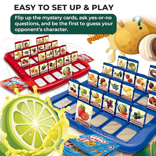 Table Game for Kids,Fruit What is It Board Game for 2Players,Family Game - color: Fruit