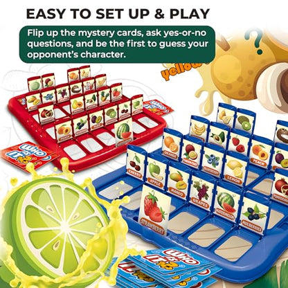 Table Game for Kids,Fruit What is It Board Game for 2Players,Family Game - color: Fruit