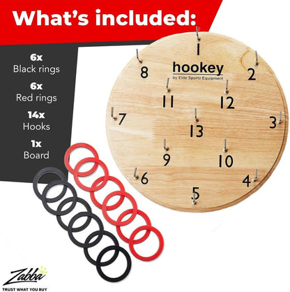 Ring Toss Game | Sturdy Wooden Board Set for Kids Outdoor Games | Camping Activities - Adults & Kids Picnic - size: 20"