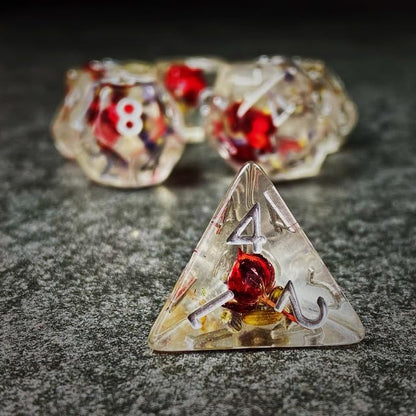 Sage’s Portal Cantrips DND Dice Set - Round Edge Resin 7-PC Polyhedral DND Dice Set for Dungeons and Dragons D&D RPG Tabletop TTRPG (Red Lavender) - color: Red Lavender