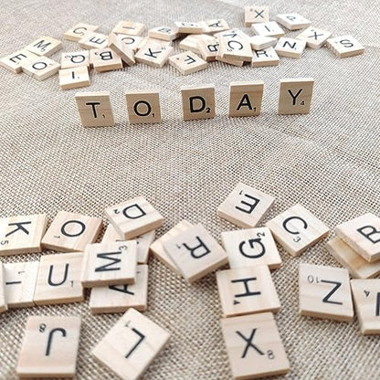 GXXMEI 600PCS Wooden Tiles, Letters for Crafts, Making Alphabet Coasters, Wooden Letter Tiles, A-Z Capital Letters for Crafts, Spelling, Crossword Game