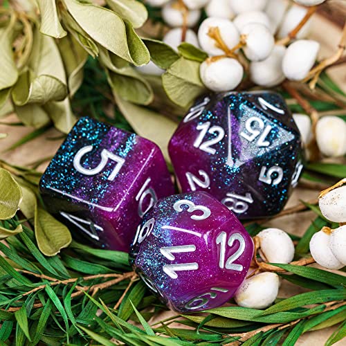 Asexual-Pride Polyhedral DND Dice Set Flag D&D Dice for Board Games | Homosexual Flag, Leather Storage Bag, for Dungeons and Dragons Role Playing Games - color: Flag-asexual-pride