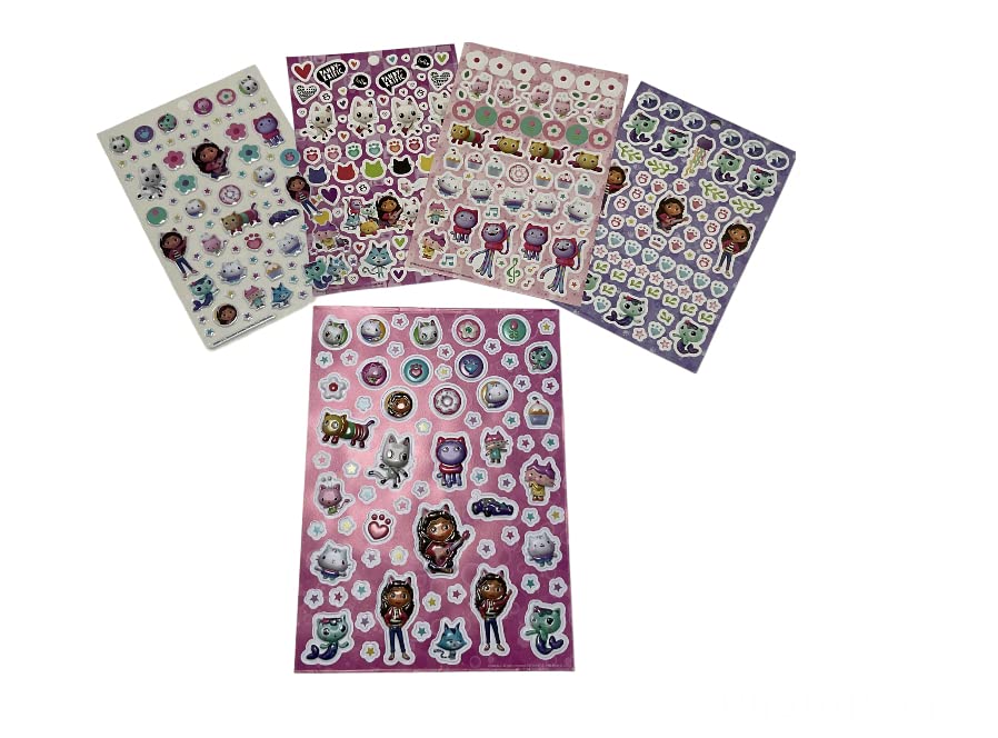 Gabby Dollhouse Sticker Book Plus Puffy Sticker Sheet Bundle