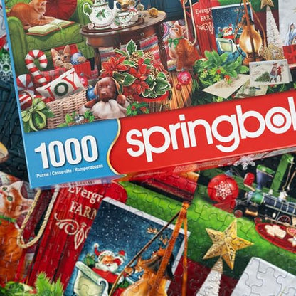 Springbok's Christmas Boutique 1000 Piece Jigsaw Puzzleby Artist Gina Jane Features a Cozy Holiday Boutique Overflowing with Festive Gifts - style: Christmas Boutique