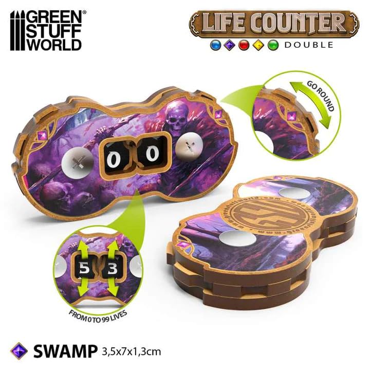 Green Stuff World Life Counters for Popular Tabletop Games (Black/Purple) - style: Black / Purple