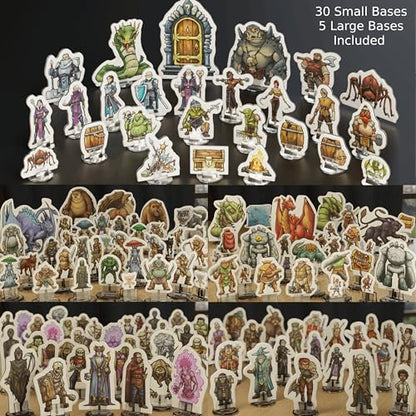 Hard Flat Minis for DND Miniatures with Bases | 28mm - 32mm Scale Dungeons and Dragons Starter Set 5e (DM Starter Pack, 183, Miniatures) - style: 1. DM Starter Set