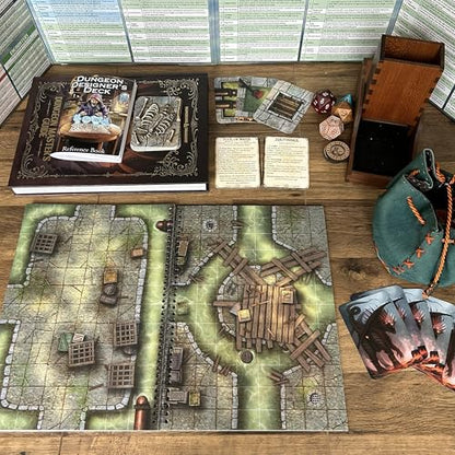 Loke Big Book of Battle Mats Cells & Shrines - Lay Flat Wipe Clean Fantasy RPG Maps with Tokens & 5E Content for Tabletop Adventures