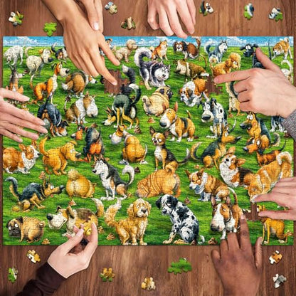 HUADADA 1000 Piece Puzzle for Adults -Fun Dog Puzzles 1000 Pieces, Anti-Glare Matte Print, 70x50cm, Family Jigsaws Puzzles Game - color: Fun Dog