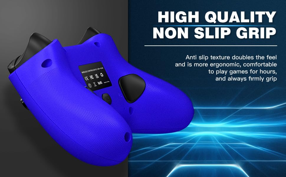 Dinosoo 2 Pack Wireless Controller – Turbo, Macro, Hall Trigger, Dual Vibration – Compatible with Xbox One, Series X|S, PC – 3.5mm Audio Jack, Built-in Battery, 2.4GHz Adapter - color: Red + Blue