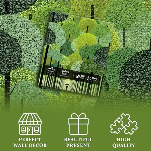 Impossible Puzzle for Adults 1000 Piece, PICKFORU Verdant Path Jigsaw Puzzle Nature Plant, Forest Puzzle Landscape Scenic Tree - style: Verdant Path Puzzle