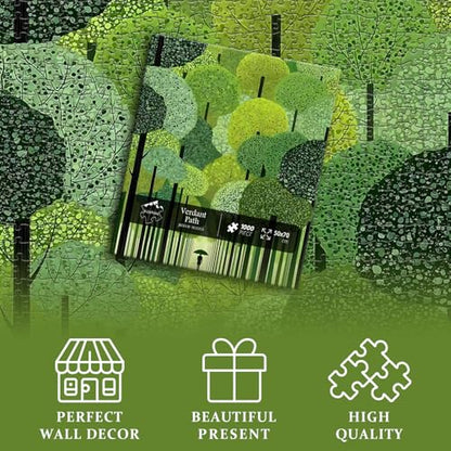 Impossible Puzzle for Adults 1000 Piece, PICKFORU Verdant Path Jigsaw Puzzle Nature Plant, Forest Puzzle Landscape Scenic Tree - style: Verdant Path Puzzle