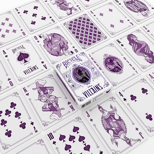 Bicycle Disney Villains Special Edition Playing Cards - Collectible Deck of Cards for Kids Card Games Featuring Characters from Peter Pan, Hercules, Lion King, 101 Dalmatians and More