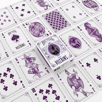 Bicycle Disney Villains Special Edition Playing Cards - Collectible Deck of Cards for Kids Card Games Featuring Characters from Peter Pan, Hercules, Lion King, 101 Dalmatians and More