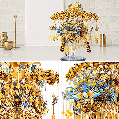 Piececool 3D Puzzles for Adults Metal Model Building DIY Kit-Phoenix Coronet DIY Craft Kits for Teens, Anxiety Relief Puzzle Toys, Great Gift Idea-433 Pcs - style: Classic