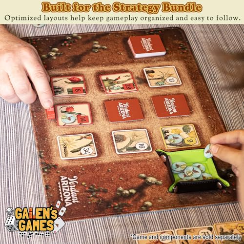 Galen's Games Double-Sided Strategy Playmat, Neoprene TCG Playmat for Heritage Farms and Verdant Arizona, 16x10 Card Game Mat, Soft Playing Card Mat